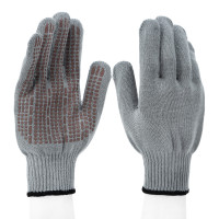 Перчатки трикотажные, акрил, ПВХ гель, &quot;Протектор&quot;, серая туча, оверлок Сибртех