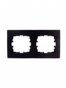 Lezard KARINA рамка 2 мест. (горизонт.) б/вст чёрн. бархат (ABS) 707-4200-147