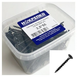 Саморез оксид по дереву потайной крупный шаг 3,5*55 (200 шт EC) (цена за уп) НАКРЕПКО 200708