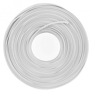 Кабель телефонный 4 жилы плоский многожильный 100 м, белый