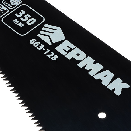 ЕРМАК Ножовка по дереву 350мм с деревянной обрезиненной ручкой, универсальный зуб, 4 мм