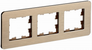 IEK BRITE Рамка СУ 3 мест. РУ-3-1-Бр металл шампань RE AL BR-M32-M-21-K37