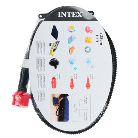 INTEX Насос ножной, объём 3л, 28см, 3 насадки в комплекте, 69611