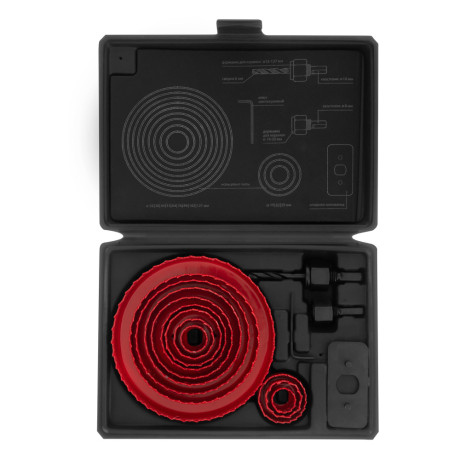 Набор кольцевых пил по дереву, 19-127 мм, 12 предметов Matrix