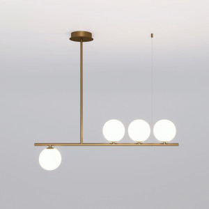 Eurosvet св-к подвес. 4x40W G9 840х120х800 мет белый/латунь Fredo 70136/4 Умный дом a061532