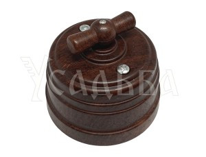 МЕЗОНИНЪ УСАДЬБА выкл. ОУ прох. поворот. 2 полож. (1 кл) 10А ОРЕХ ABS-пластик GE30404-14