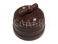 МЕЗОНИНЪ УСАДЬБА выкл. ОУ прох. поворот. 2 полож. (1 кл) 10А ОРЕХ ABS-пластик GE30404-14