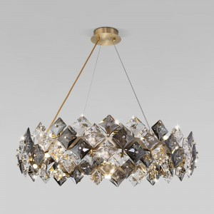 Bogate's св-к подвесной 16x40W E14 800х800х1200 мет. золото/прозр/дымч Rubis Умный дом 371 a065320