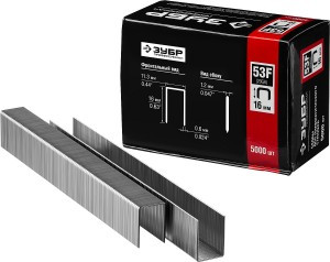 Скобы тип 53F, 16 мм, особотвердые, ЗУБР "ПРОФЕССИОНАЛ" 31950-16, 5000 шт