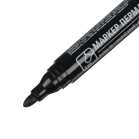 Маркер перманентный ClipStudio черный, пулевидный наконечник, линия 3мм