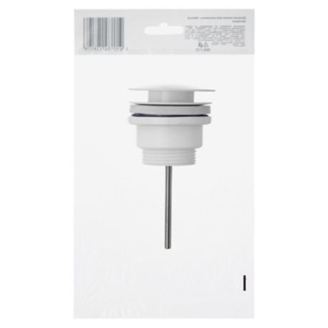 Донный клапан для раковины, белый матовый