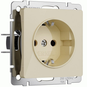 Werkel мех. роз. СУ 1 мест. 16A земля шторки (айвори акрил) W1171143 a064061