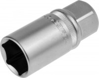 Торц головка ЗУБР &quot;МАСТЕР&quot; свеч с резин встав (1/2&quot;),Cr-V, FLANK, хром покр zu27728-21