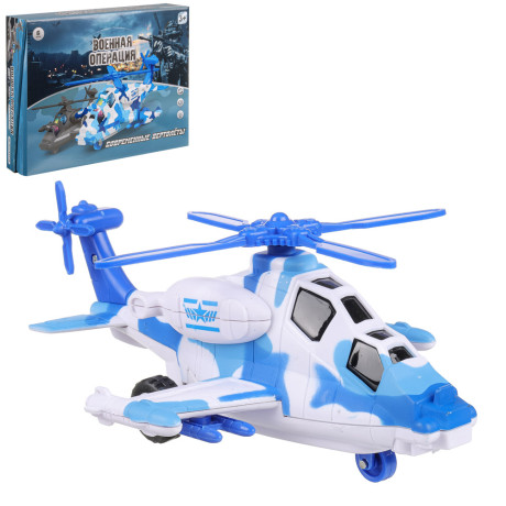 ИГРОЛЕНД Игрушка в виде вертолета "Военная операция", свет, звук, инерц., ABS, 20х12х8,2 см, 2 диз.