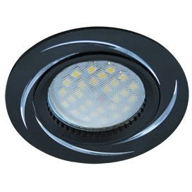 Ecola DL3181 MR16 GU5.3 св-к литой матовый Черный/Алюм Вихрь FB1607EFF (10!)