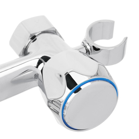 RAIN Смеситель для ванны Уран, прямой излив 35см, керам. кран-буксы 1/2, душ. набор, латунь, хром