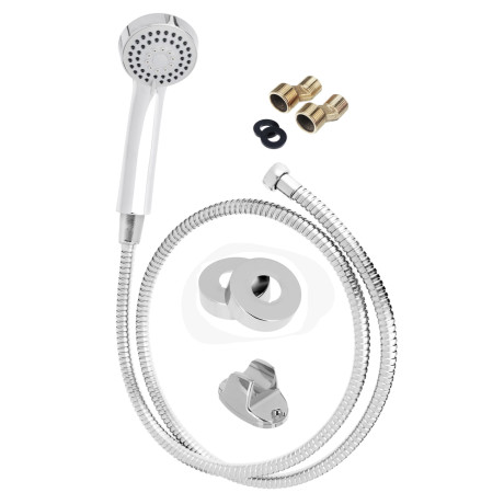 RAIN Смеситель для ванны Уран, прямой излив 35см, керам. кран-буксы 1/2, душ. набор, латунь, хром