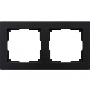 Smartbuy Нептун Рамка 2-местная пластик черная (SBE-06b-Plastic-FR-2)