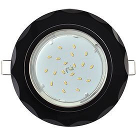 Ecola GX53 H4 5313 св-к Стекло Круг с вогнутыми гранями хром-черный 38x126 FP53RCECH (10!)