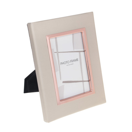 Фоторамка, 10х15 см, МДФ, цвет белый с золотой окантовкой, арт.3-26