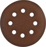 Круг шлифовальный ЗУБР &quot;СТАНДАРТ&quot; из абразивной бумаги на велкро основе, 8 отв., Р180, 125мм, 5шт