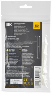 IEK Набор хомутов (стяжки) нейлон 2,5х100 (25б. 25ч) (50шт/упак, цена за уп)  UNH35-N01-050