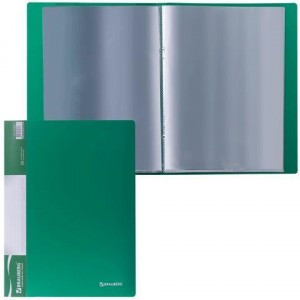 Папка  40 вклад. BRAUBERG "Стандарт" зеленая, 0,7мм 221601