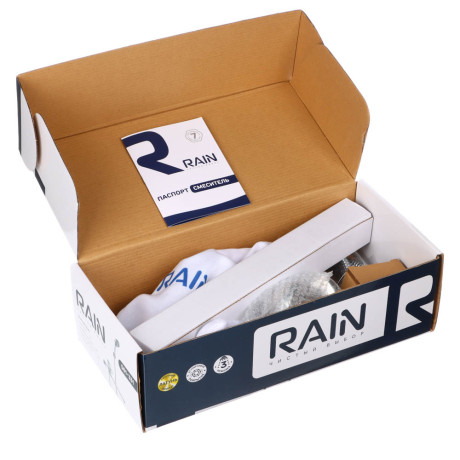 RAIN Смеситель для ванны Гранат, прямой излив 35см, душ. набор, картридж 35мм, латунь, хром