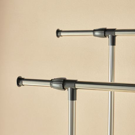 VETTA Вешалка напольная гардеробная, две полки, на колесиках, 145х155х43см