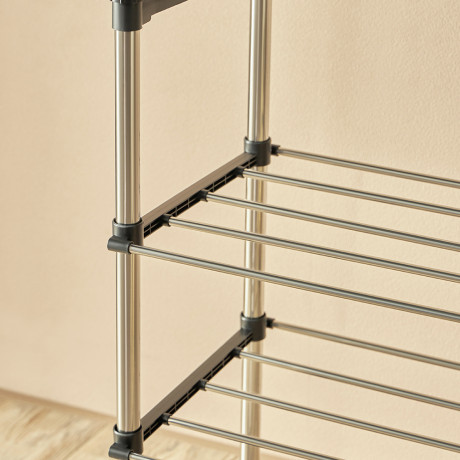 VETTA Вешалка напольная гардеробная, две полки, на колесиках, 145х155х43см