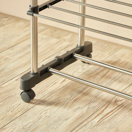 VETTA Вешалка напольная гардеробная, две полки, на колесиках, 145х155х43см