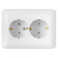 Bylectrica ПАРИТЕТ Роз. 2 мест. СУ 16А, земля, штор., бел. РС16-384