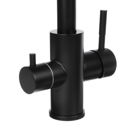 СоюзКран Смеситель для кухни с фильтром для пит. воды, картридж 35мм, нерж. сталь, черный SS01-G132