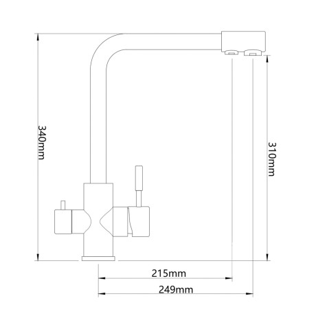 СоюзКран Смеситель для кухни с фильтром для пит. воды, картридж 35мм, нерж. сталь, черный SS01-G132