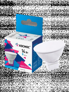 Космос MR16 GU5.3 220V 14W(1260lm) 4500K 4K матов. 55x50 LkecLED14wJCDRC45