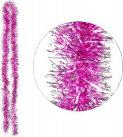 Мишура SYMTA-1623100 ПЭТ, 2м 6 слоев, розовый с белой окантовкой Волшебная страна