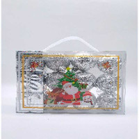 Набор елочных украшений JT25-AL099 4см 12шт Шары серебро(3шт подарок 4,5см серебро, 3шт шар 4см блестящий, 3шт шар 4см рельеф цветочки, 3шт шар 4см ажур)(144)