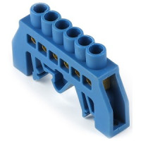 Smartbuy Шина N "Ноль" (нул.) (латунь) 6х9мм изолятор комб. на DIN-рейку, 6 отв. SBE-bc-6-dri