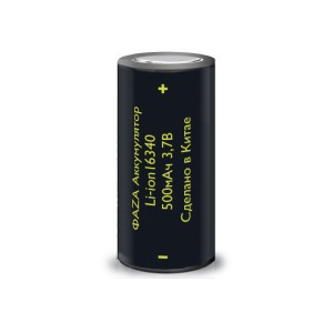 Ак-р ФАЗА 16340 Li-ion 500mAh 3.7V без защиты (24!)