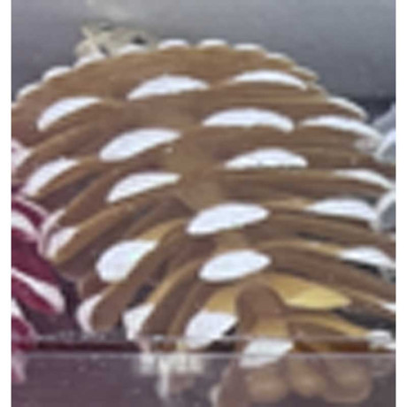 Шар 6DC6-H32-2 6шт 6см "Шишка" золото с белой каймой (360)