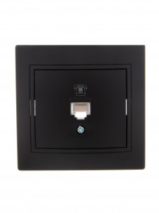 Lezard Мира роз. телеф. СУ 1 мест. черный бархат (RJ11) (корпус PC 701-4242-137