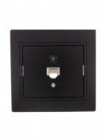 Lezard Мира роз. телеф. СУ 1 мест. черный бархат (RJ11) (корпус PC 701-4242-137