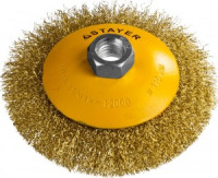 STAYER &quot;PROFESSIONAL&quot;. Щетка коническая д/УШМ, витая сталь латунирован проволока 0,3мм, 115ммхМ14