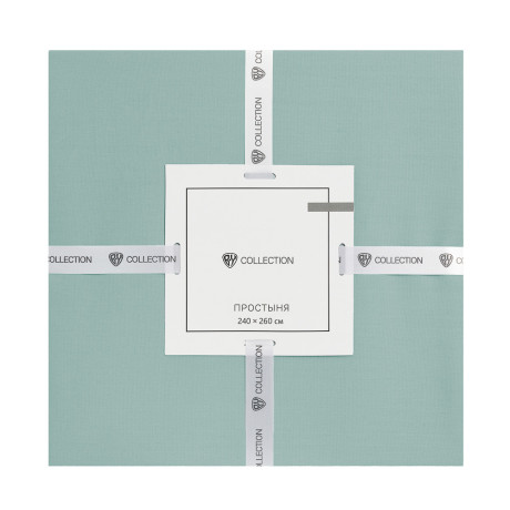 BY COLLECTION Простыня 240х260см, 100% хлопок, голубой