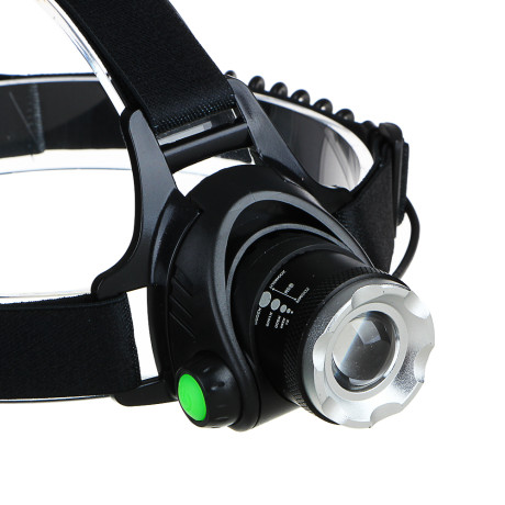 Фонарь налобный тм ЕРМАК, 1 T6 LED, с фокусировкой, 2*1200мАч, 4 режима, пластик, 70х75х50 мм