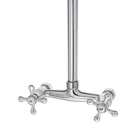 СоюзКран Душевая система со смесителем (кер. кран-буксы 1/2, цинк), верхний душ 1 режим, хром, тип 2