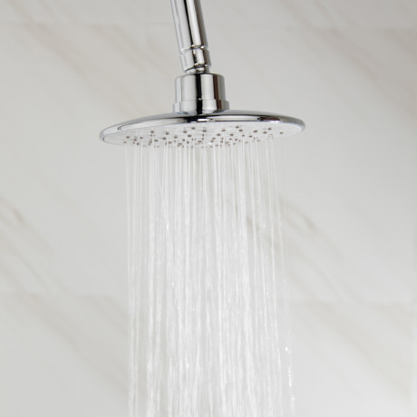 СоюзКран Душевая система со смесителем (кер. кран-буксы 1/2, цинк), верхний душ 1 режим, хром, тип 2