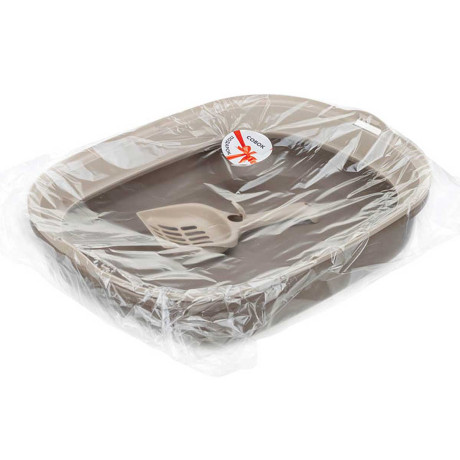 Лоток для кошек низкий борт + совок Капучино М1832 х4