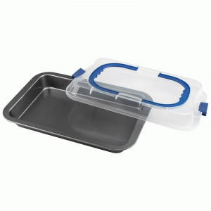 Форма д/запекания сталь прямоуг 36*23,2*4,3см переносная, крышка пластик TAPPO 108186 Mallony