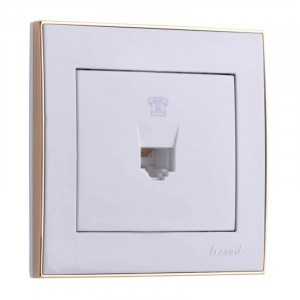 Lezard RAIN роз. телеф. СУ 1 мест. бел. с бок. вст. золото (корпус PC) 703-0226-137